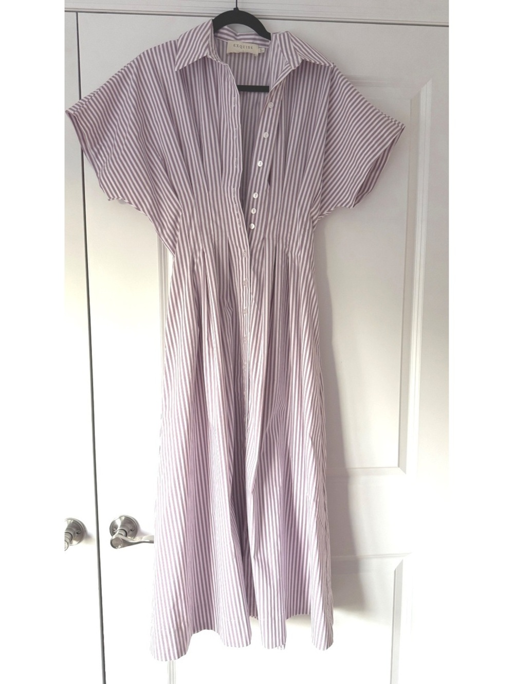 Exquise Anthropologie Tobie Dress - Lavender Stripe - Picture 2 of 4